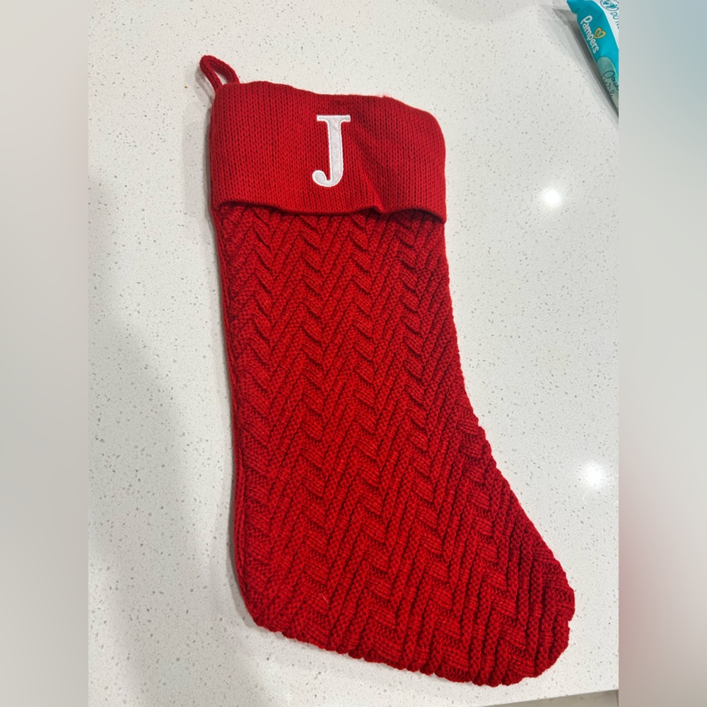 Red Knit Christmas Stocking